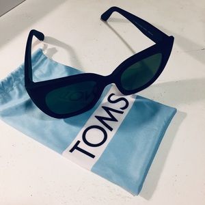 TOMS Matte Black Cateye Give Sight Sunglasses.